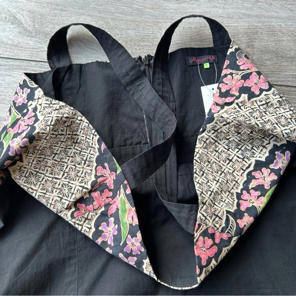 NWT Vintage  Maggie Walt Straps Black Batik Antika Tunic - Picture 8 of 14